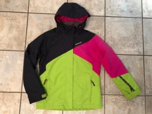 Skijacke Winterjacke Ziener Kapuze Gr. 152 Mädchen grau grün pink - Bild 1 von 4