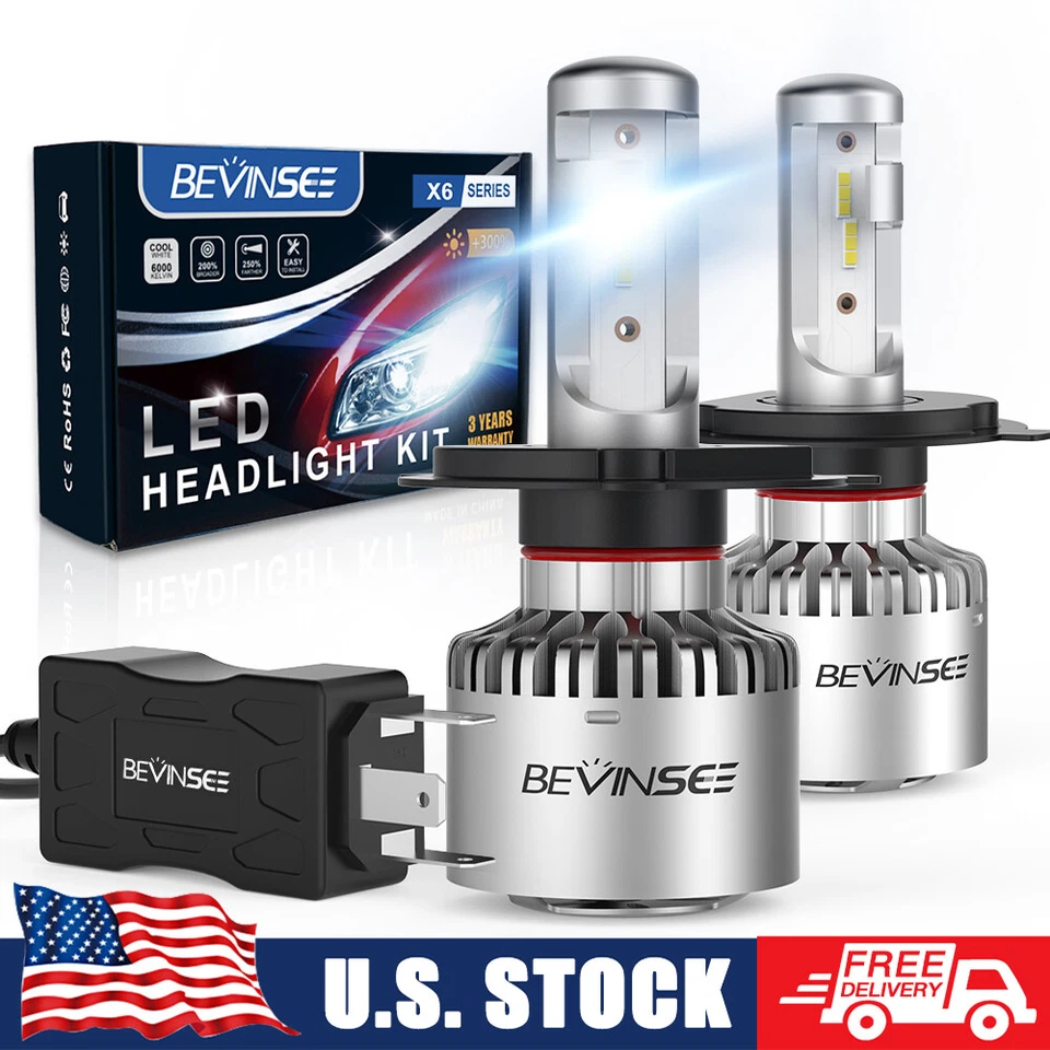 9003 H4 LED Headlight Bulbs For Toyota Hiace 2006-2018 Bright White Hi/Low Beam - Image 1 of 4