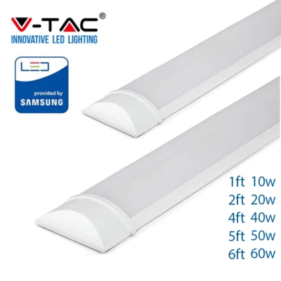 V-TAC LED Batten Striplight Grill Fitting Slim Tube White 3000K 4000K 6500K - Image 1 of 4
