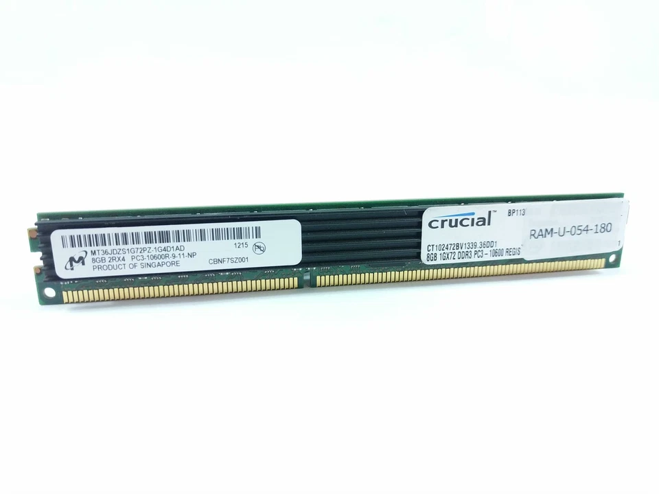 Crucial CT102472BV1339 8GB PC3-10600R DDR3-1333 240-Pin Registered Server RAM - Image 1 of 1