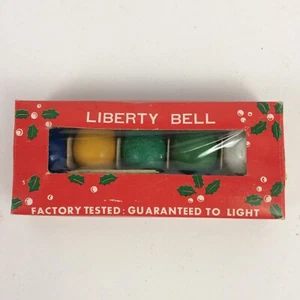 Bombillas de Navidad Liberty Bell C7 1/2 flash base de candelabro múltiple nuevo de lote antiguo - Imagen 1 de 5