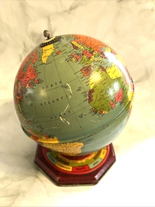 Vintage Metal Tin Globe Zodiac Seasons J. Chein USA Colorful 1950s - Picture 1 of 8