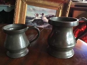 Antike Zinnkrüge, Paar, 1/2 Pint, 1/4 Pint.Beide mit Signatur markiert. - Bild 1 von 23