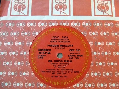 FREDDIE MERCURY 45 PROMO Mr Bad Guy SOUTHAMERICA 7" 1985 Short Version - Image 1 of 2