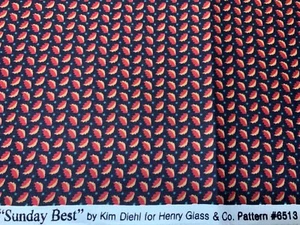 Henry Glass SUNDAY BEST Kim Diehl Red Cheddar Leaves 1800s Civil War Repro FQ - Picture 1 of 1