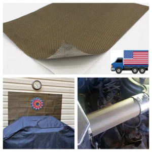 Adhesive Heat Barrier Sheet Titanium Heat Shield Resistant 1200 Degree Firewall - Picture 1 of 5