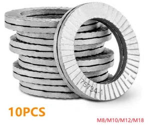 10PCS M8 M10 M12 M16 Stainless Steel Toothed Shakeproof Lock Washers Set - Picture 1 of 11