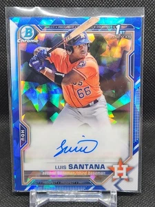 2021 Bowman Sapphire Edition Chrome Prospects Auto Luis Santana #BSPA-LS Auto - Picture 1 of 2