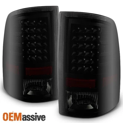 Fit 09-18 Dodge Ram 1500/2500/3500 Black Smoked LED Tail Lights Brake Lamp LH+RH - Image 1 of 4