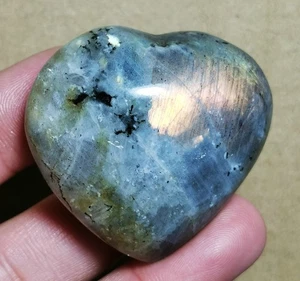 Pietra grezza NATURALE arcobaleno Labradorite CRISTALLO DI QUARZO cuore Reiki guarigione - Foto 1 di 10
