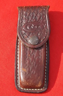 CASE XX LEATHER FLAP SHEATH BASKETWEAVE FOR SHARKTOOTH KNIFE LIGHTLY USED  NICE - Image 1 of 3