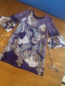 iZ Byer Girl Purple BOHO Dress Size 7 - Picture 1 of 8