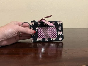 Vera Bradley Tasche rosa und schwarz gemustert mit Elefanten  - Bild 1 von 7