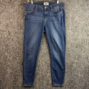 Pantalones de mezclilla elásticos lavados medio para mujer PAIGE Verdugo al tobillo talla 30 - Imagen 1 de 10