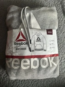 Reebok Hoodie Mens Heather Grey Size Small New Delta Logo Pullover - Picture 1 of 2