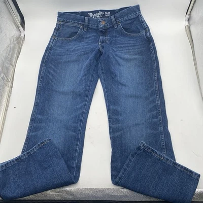 Wrangler Jeans Retrô Masculino 31 X 30 Bota Slim Western Cowboy Azul Denim Muito Bom Estado Usado - Imagem 1 de 4