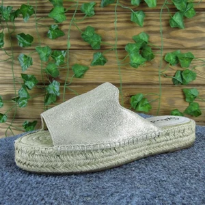 Splendida espadrillas donna slide pelle oro taglia 6 media usata delicatamente 2025 - Foto 1 di 6