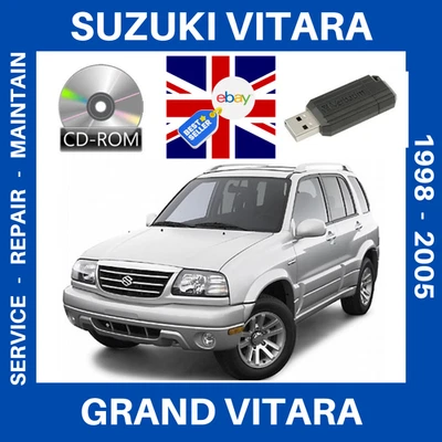 SUZUKI VITARA & GRAND VITARA 1998-2005 WORKSHOP SERVICE REPAIR MANUAL - CD & USB - Image 1 of 4