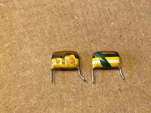 2 Used Mullard Tropical Fish .1 uf 400v Capacitors Guitar Amp Tone Caps (Qty) - Picture 1 of 4
