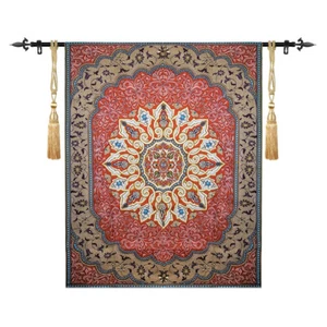 Provence Ornamental Botanical Woven Tapestry Wall Hanging Home Decor 100% Cotton - Picture 1 of 12