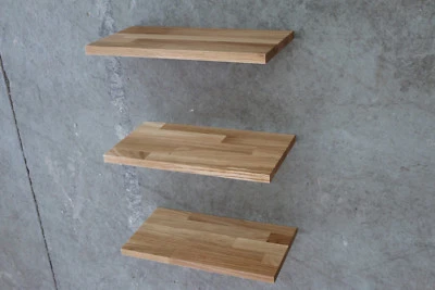 3x Wandboard Eiche (Keilgezinkt) Massiv Holz Brett Regal Eckregal Wandregal - Bild 1 von 4