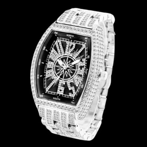 Reloj Star Sky Brújula Dial Brillante Diamante Helado, Reloj Hip Hop de Lujo Unisex  - Imagen 1 de 6