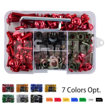 177PCS fit For CBR125/250/300/600/650/1000 Complete Fairing Bolts Screws Nut Kit - Image 1 of 4