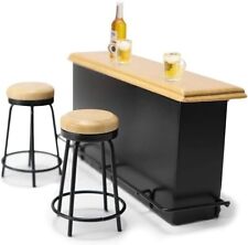 Dollhouse Miniature Furniture 1:12 Wooden Bar Counter Table Pub With 2 Stools