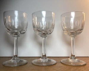 3 Antique Victorian Facet Cut Glasses Wine Cordial Sherry - Picture 1 of 10