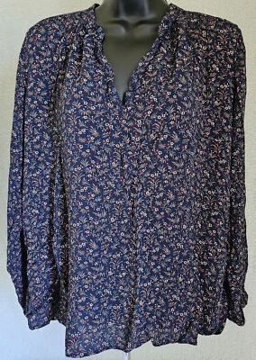 Gap женская рубашка блузка размер L большой многоцветный цветочный - Изображение 1 из 4