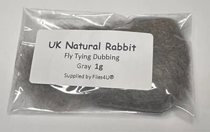 Natural Rabbit Dubbing - Fly tying material Gray x 1g - Foto 1 di 2