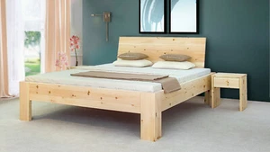 Zirbenbett Clara 180x200 cm, 54cm, Metallfrei, Massivholzbett, Arve, Bio Design - Bild 1 von 8