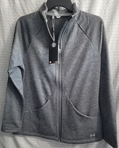 Under Armour Golf ColdGear Gray Sweatshirt Women's Large Full Zip Jacket - Picture 1 of 2