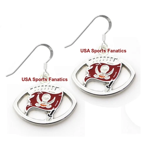 Tampa Bay Buccaneers Football Logo Pendant Earrings With 925 Earring Wires Cover