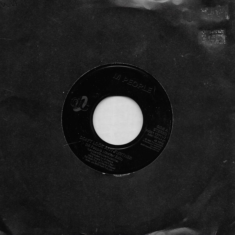 M People Don't Look Any Further Jukebox copy black injected labels UK 45 7" sgl - Image 1 of 1