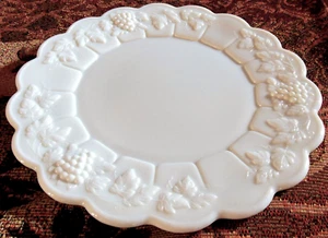 Westmoreland Milk Glass Opaque White Paneled Grape 8 1/2" Luncheon Plate - Picture 1 of 8