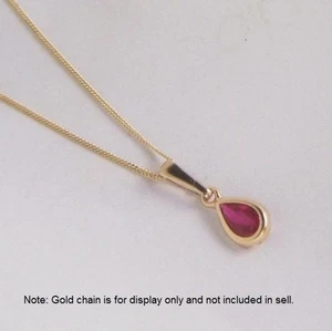 9ct Gold Ruby Pendant Charm Bday Anniversary X'mas GIFT BOX  SOLID 9K  Bargain - Picture 1 of 4