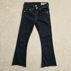 Rag & Bone Jeans Womens 26x26 Blue Dune Fray Hem Crop Flare Raw Cut Hem Denim - Picture 1 of 13