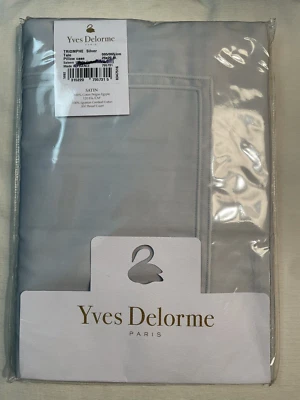 NWT Yves Delorme Triomphe Sateen Euro Sham Silver 100%Cotton - Image 1 of 4