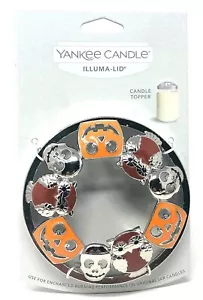 Spooky Happy Friends Illuma Lid Jar Topper Yankee Candle owl skull pumpkin hallo - Picture 1 of 1