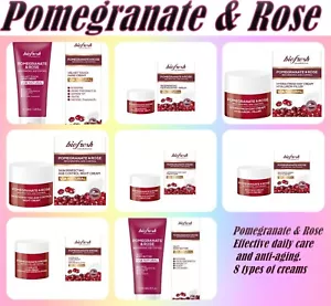 Biofresh POMEGRANATE&ROSE 8 TYPES CREAMS hand, serum, day, night, eye, body - Picture 1 of 9