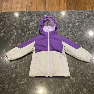 Lands' End Squall Waterproof Insulated Jacket Girls Size 3T Purple 3 In 1 Hood - Picture 1 of 15