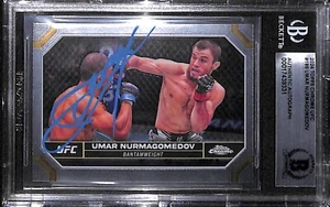 UMAR NURMAGOMEDOV AUTO'D SIGNED 2024 TOPPS CHROME UFC CARD 189 BAS COA VS MERAB - Picture 1 of 4