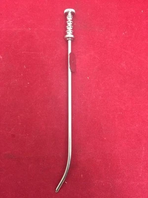 NEW HEVESY Adson  Suction Cannula Curved 11 French 15.5 CM LG BLUNT OPEN TIP - Image 1 of 4