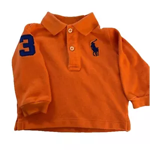 Polo Ralph Lauren Bebé Niño Naranja Big Pony Manga Larga Talla 6 Meses - Imagen 1 de 11