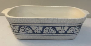 Vintage DEDHAM Keramik Kastenform signiert Hase Kaninchen Muster Ostern - Bild 1 von 8
