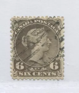 1868 Canada 6 cent Large Queen VF used - Foto 1 di 1
