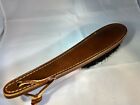 Vintage Long Handled Leather Over Wood Shoe Shine / Boot Brush / Lint Brush