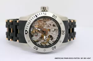 Invicta Sea Spider Skeleton Men's Watch 1254 Black Rubber Strap - Picture 1 of 12