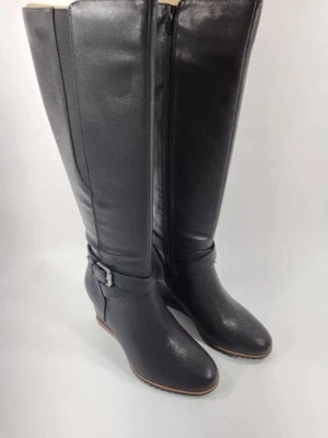 Soul Naturalizer Womens Harvest Riding Boots Black Wedge Knee High Zip 6 W New - Image 1 of 4
